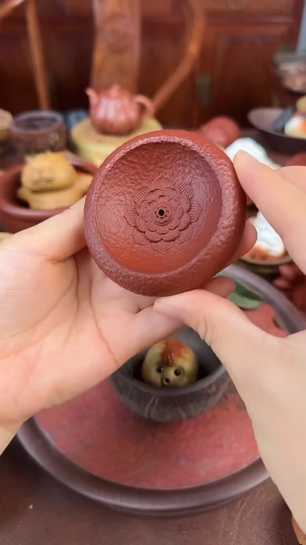 紫砂茶宠朱泥香插