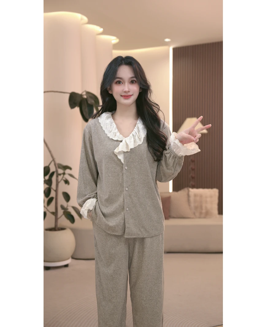 DM定制【暮色温柔】设计款高密棉绒家居服套装