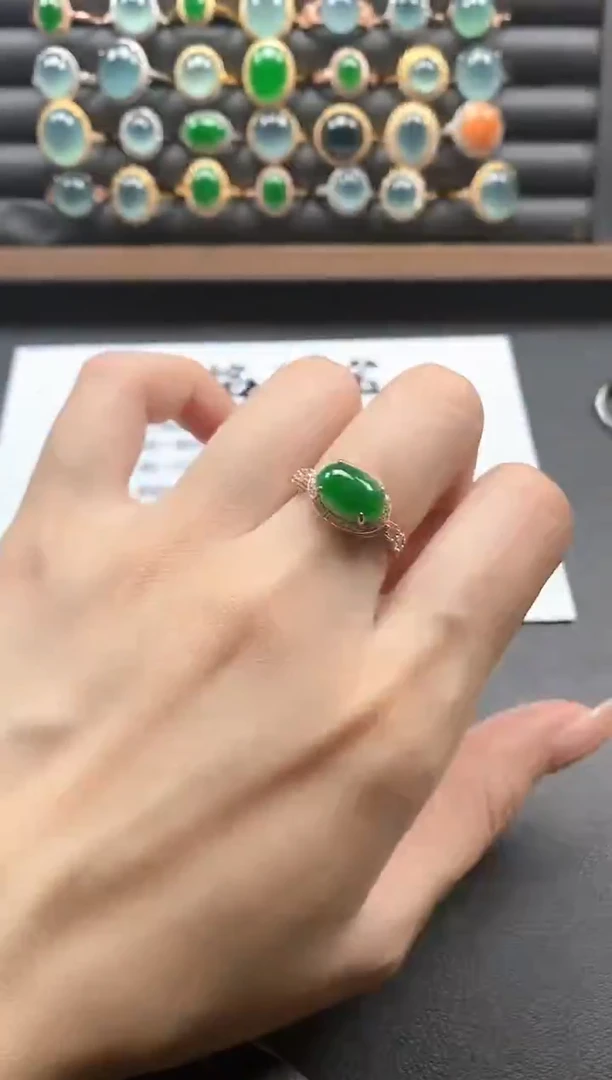 银S925镶嵌戒指翡翠51151