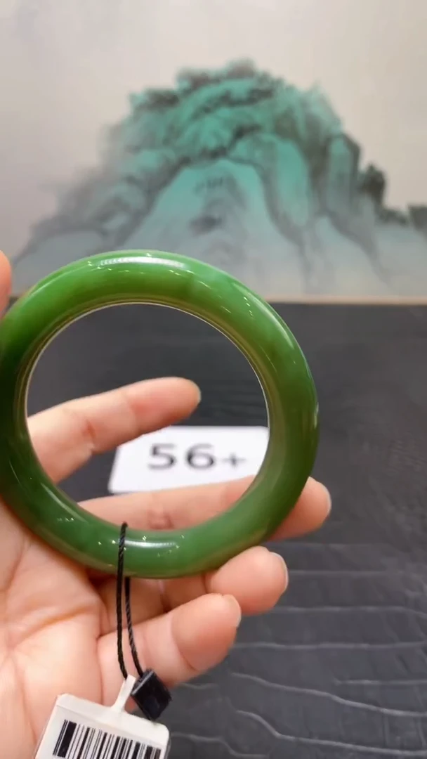 未镶嵌手镯和田玉（碧玉）糖*人56+