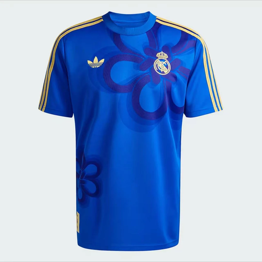 【滔搏联动】adidas中国结皇马俱乐部休闲文化短袖圆领球衣 JZ2239