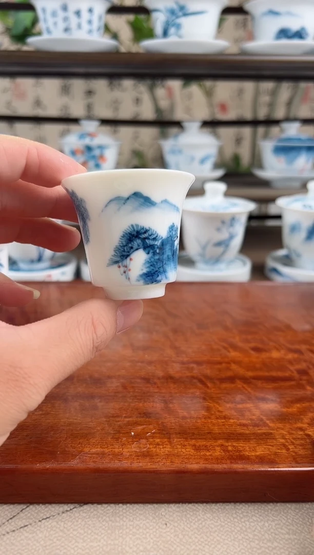 全品千里江山马蹄杯1个