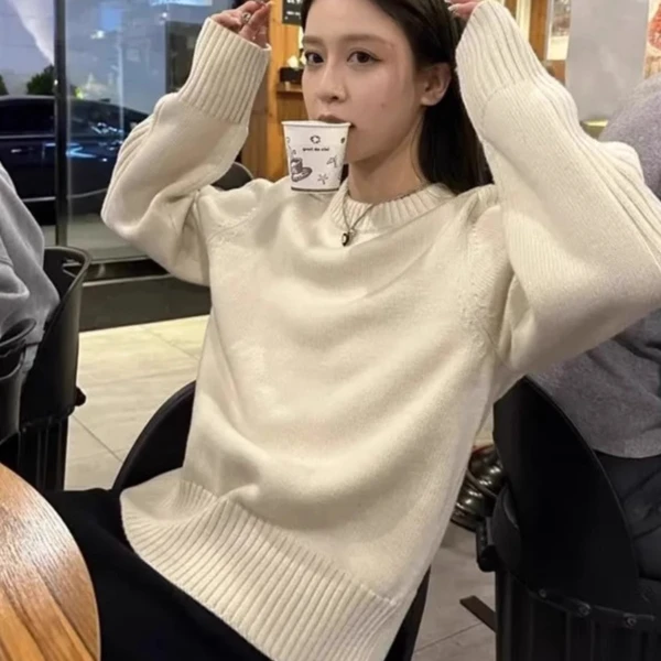 慵懒高级感简约时尚毛衣打底针织衫女2024新款秋冬洋气内搭可外穿