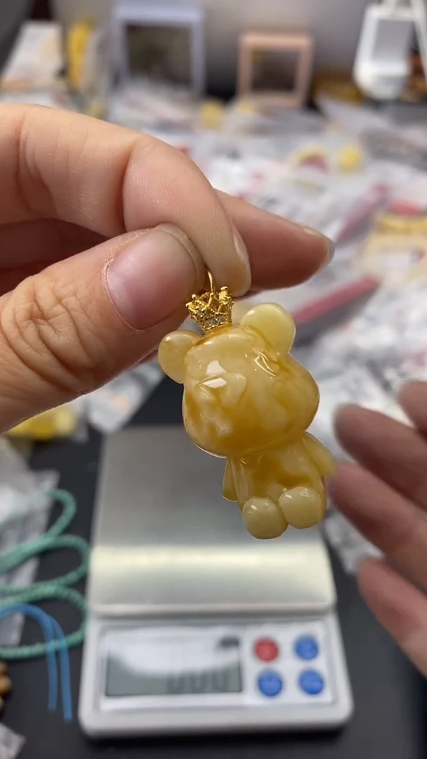 琥珀银S925镶嵌珠宝奇石432