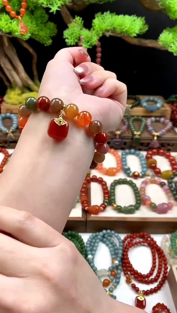 未镶嵌玛瑙手饰多宝无事牌10mm