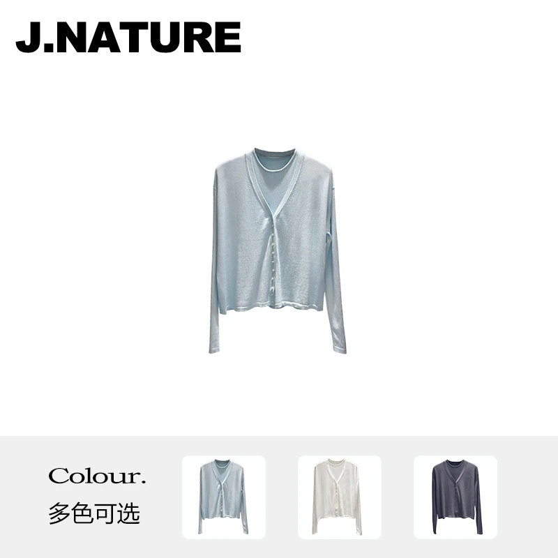 JUST NATURE ｜醋酸两件套【KG原厂】混纺多纽扣醋酸棉针织开衫/背心