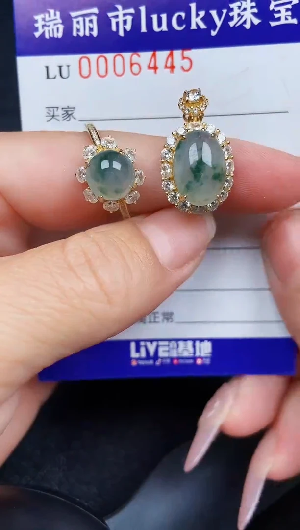 翡翠银S925镶嵌颈饰6445