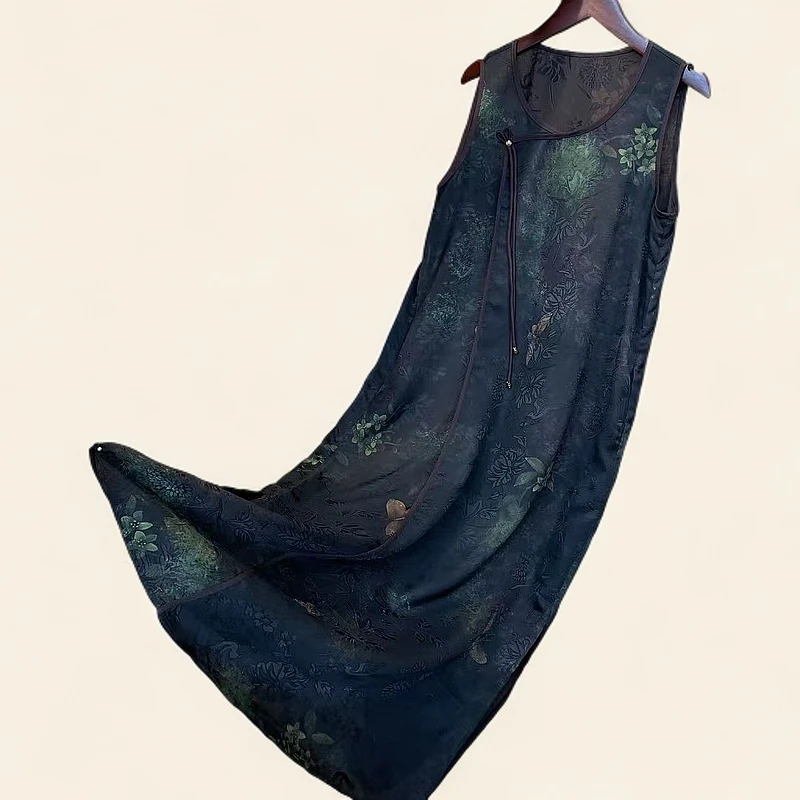 新中式风全箩背心裙百搭无袖连衣裙