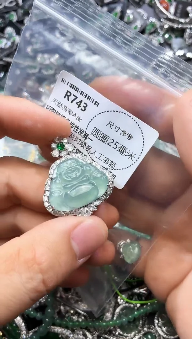 翡翠未镶嵌颈饰R743吊坠