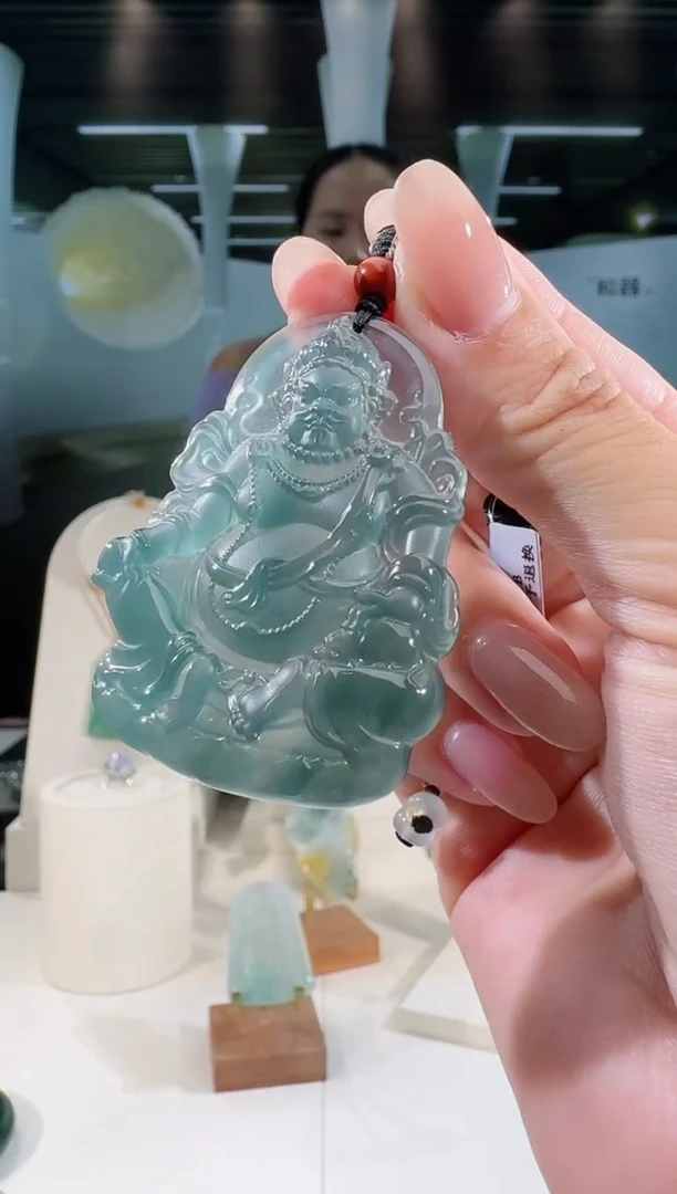翡翠未镶嵌吊坠(不含链)纯天然A货翡翠财神（多样性发其一）