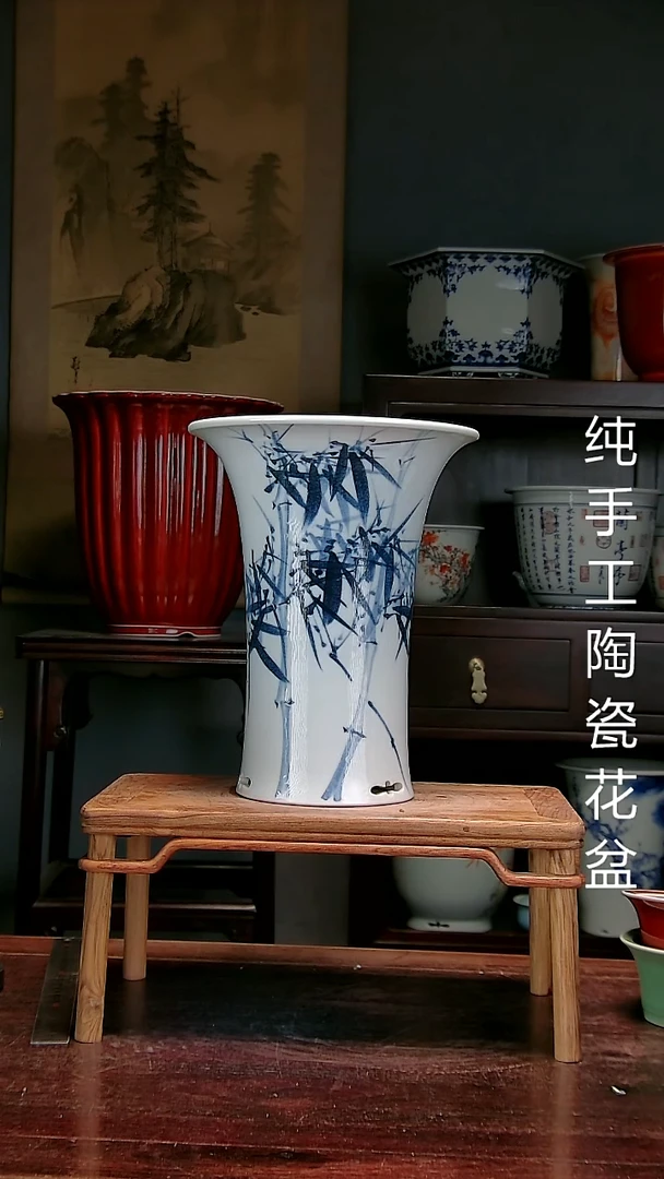 景德镇手工陶瓷花盆