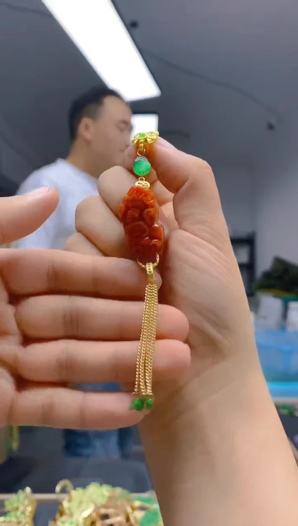 【闪购商品】翡翠耳饰合金400翡翠压襟