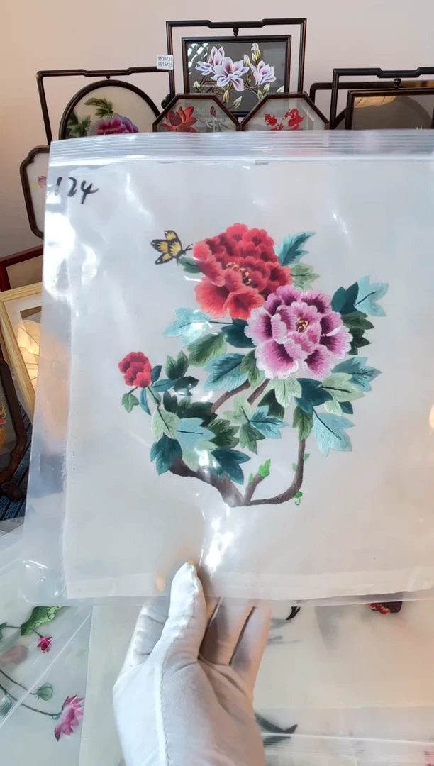 织绣纯手工苏绣双面绣绣布124