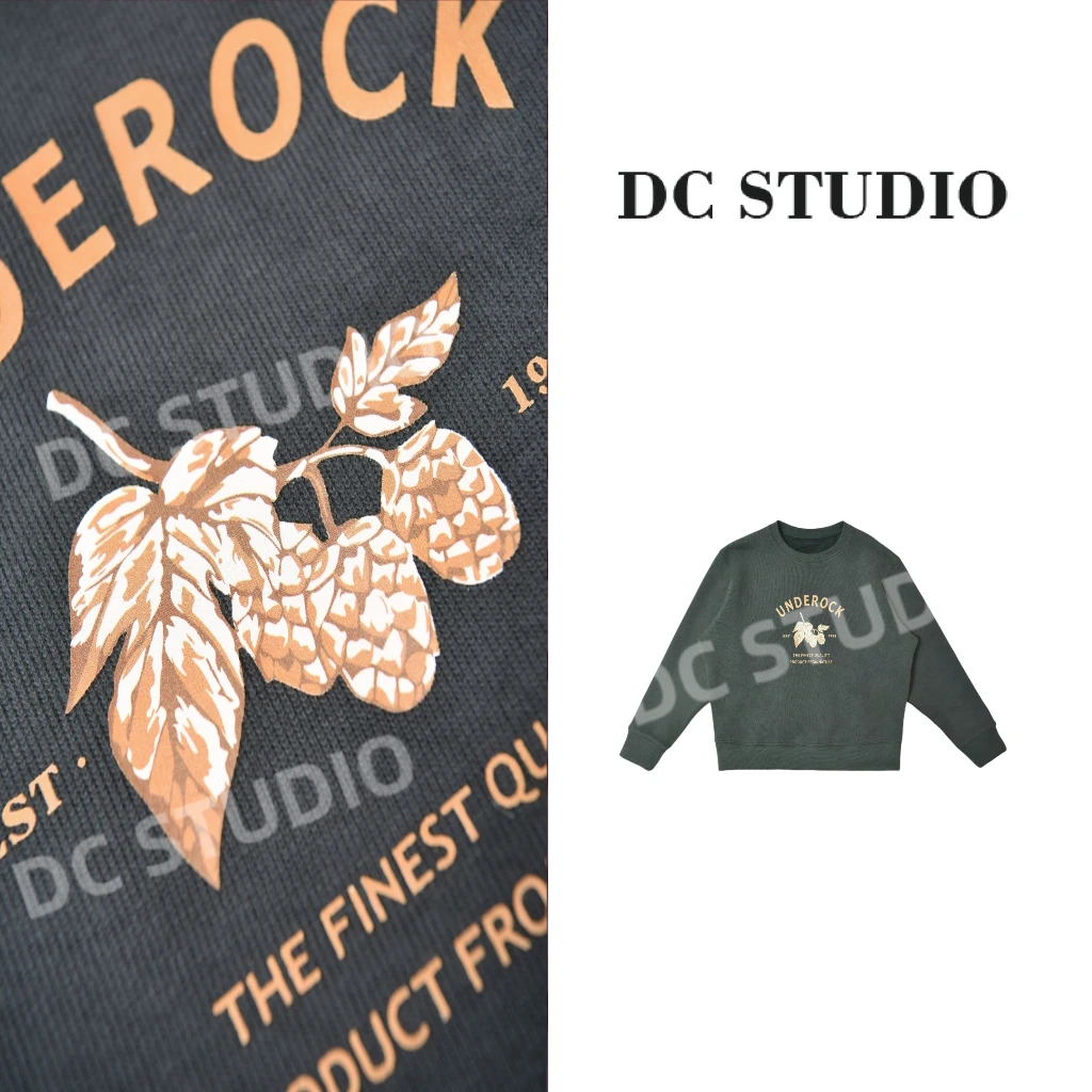 DC STUDIO【硕果】2024冬新款时尚休闲百搭潮流圆领加绒卫衣