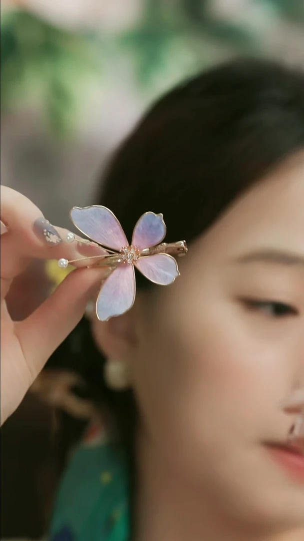 刺绣湘传礼纯手工发夹