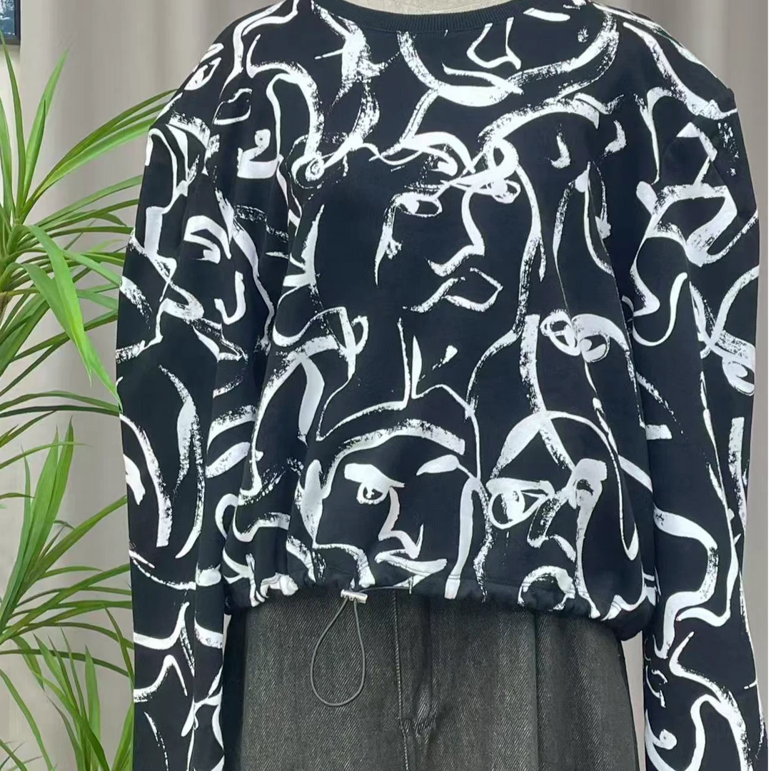 JJJ-黑色花纹卫衣JN926 微瑕