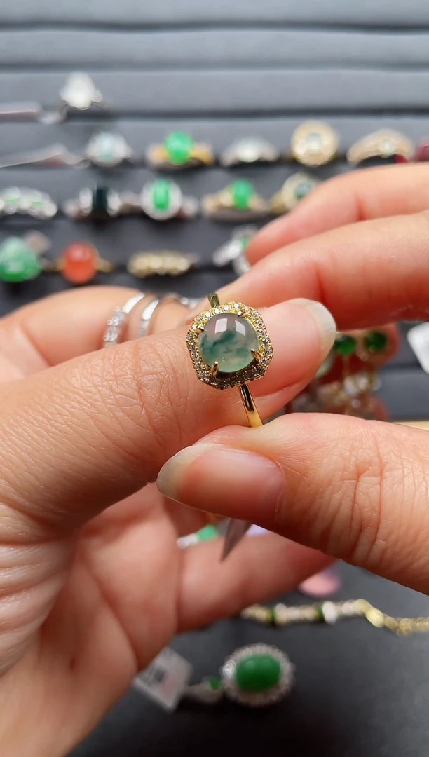 银S925镶嵌戒指翡翠104