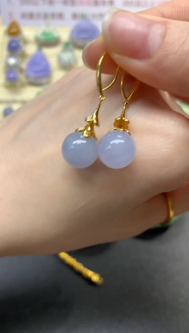 翡翠18K金镶嵌耳饰耳饰|5980+598