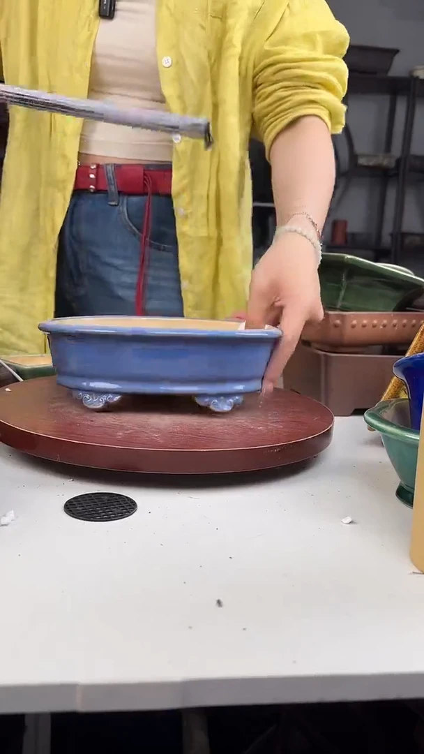 紫砂花盆浅草紫砂花盆微瑕