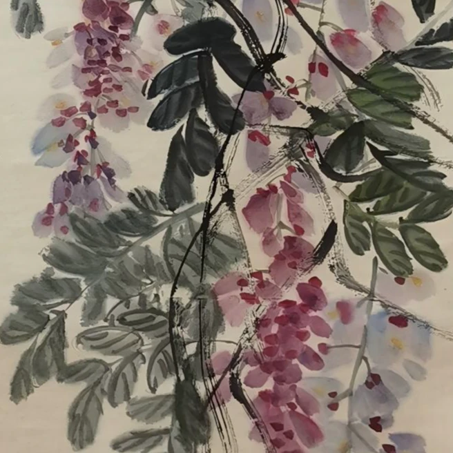 【辽拍】V250709-2-267《花虫》（228平尺) 绢本立轴  yy3