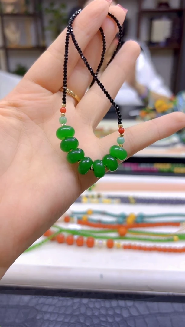 翡翠未镶嵌项链DIY款X365