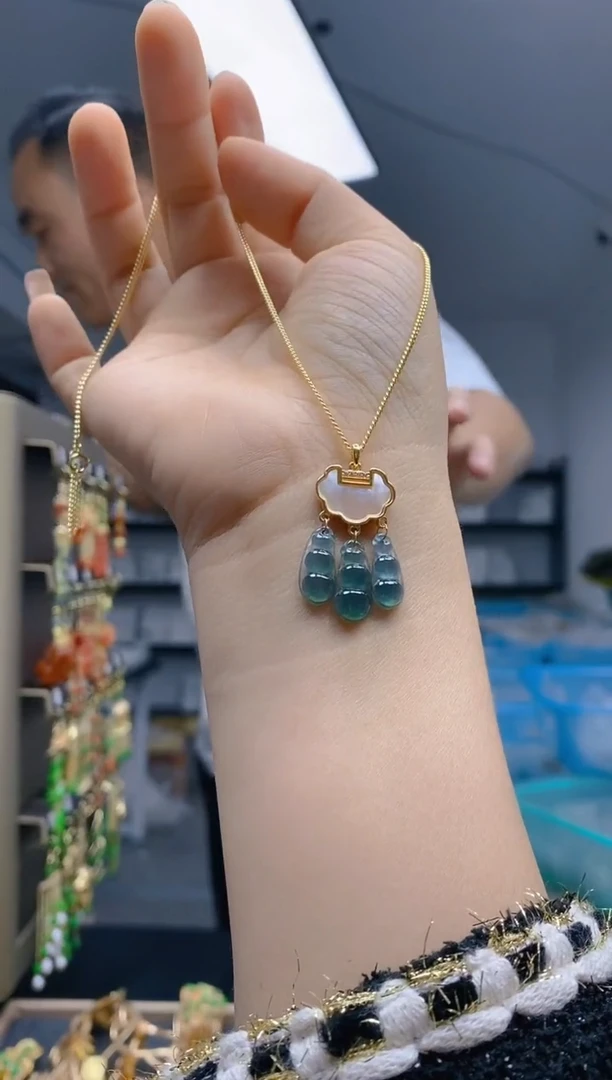 【闪购商品】翡翠耳饰合金0279翡翠锁骨链