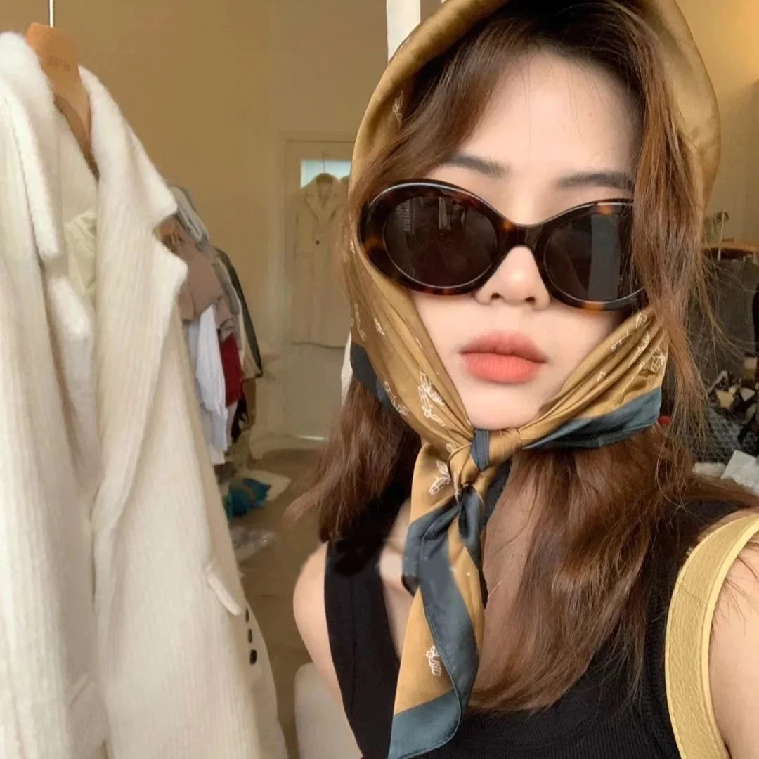 中框40194椭圆复古明星同款时尚防晒高清太阳镜墨镜百搭男女同款