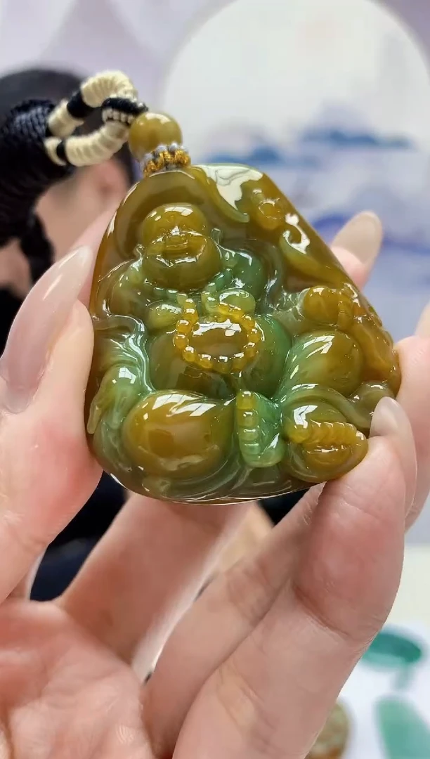 定制翡翠未镶嵌4898MM-毛货挂件94