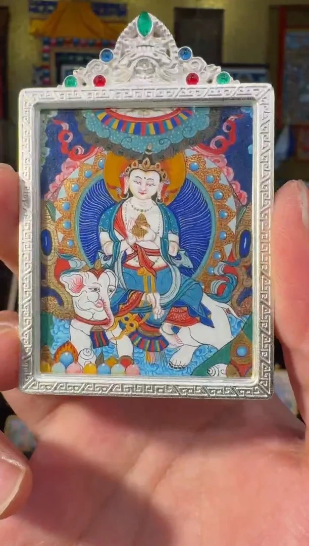 吊坠新年福利纯手绘唐卡藏卡普贤