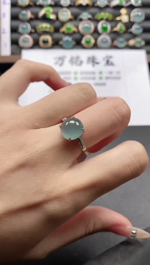 银S925镶嵌戒指翡翠51151