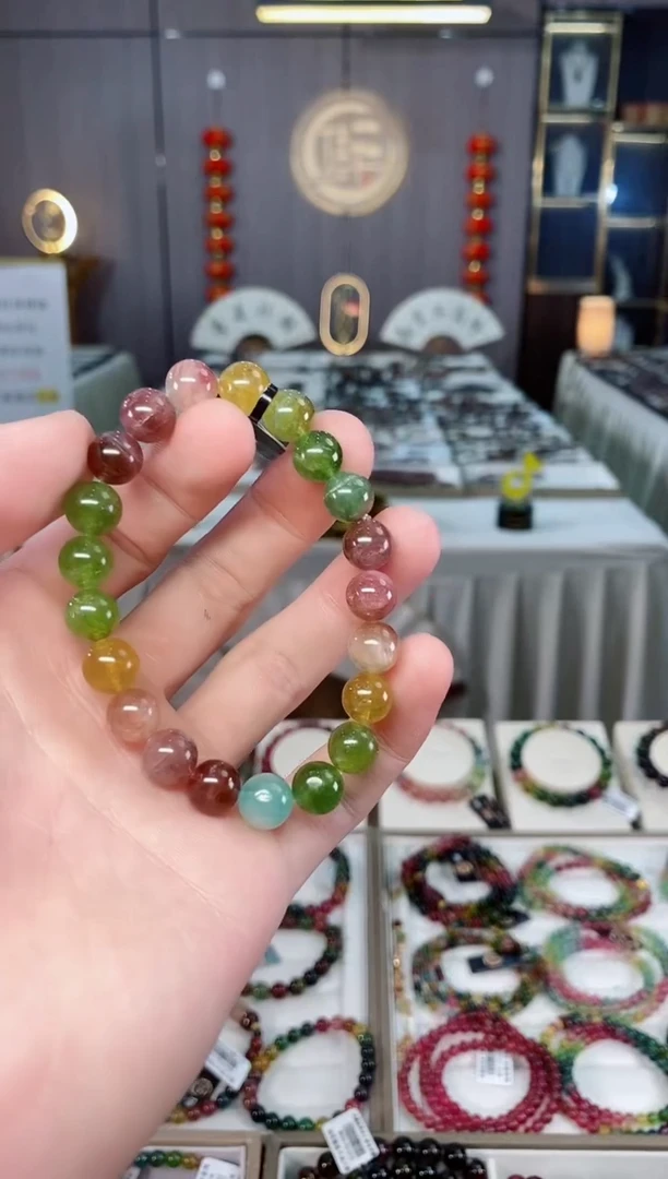 未镶嵌透体老矿碧玺单圈手串9mm+碧玺xion多样性发一条