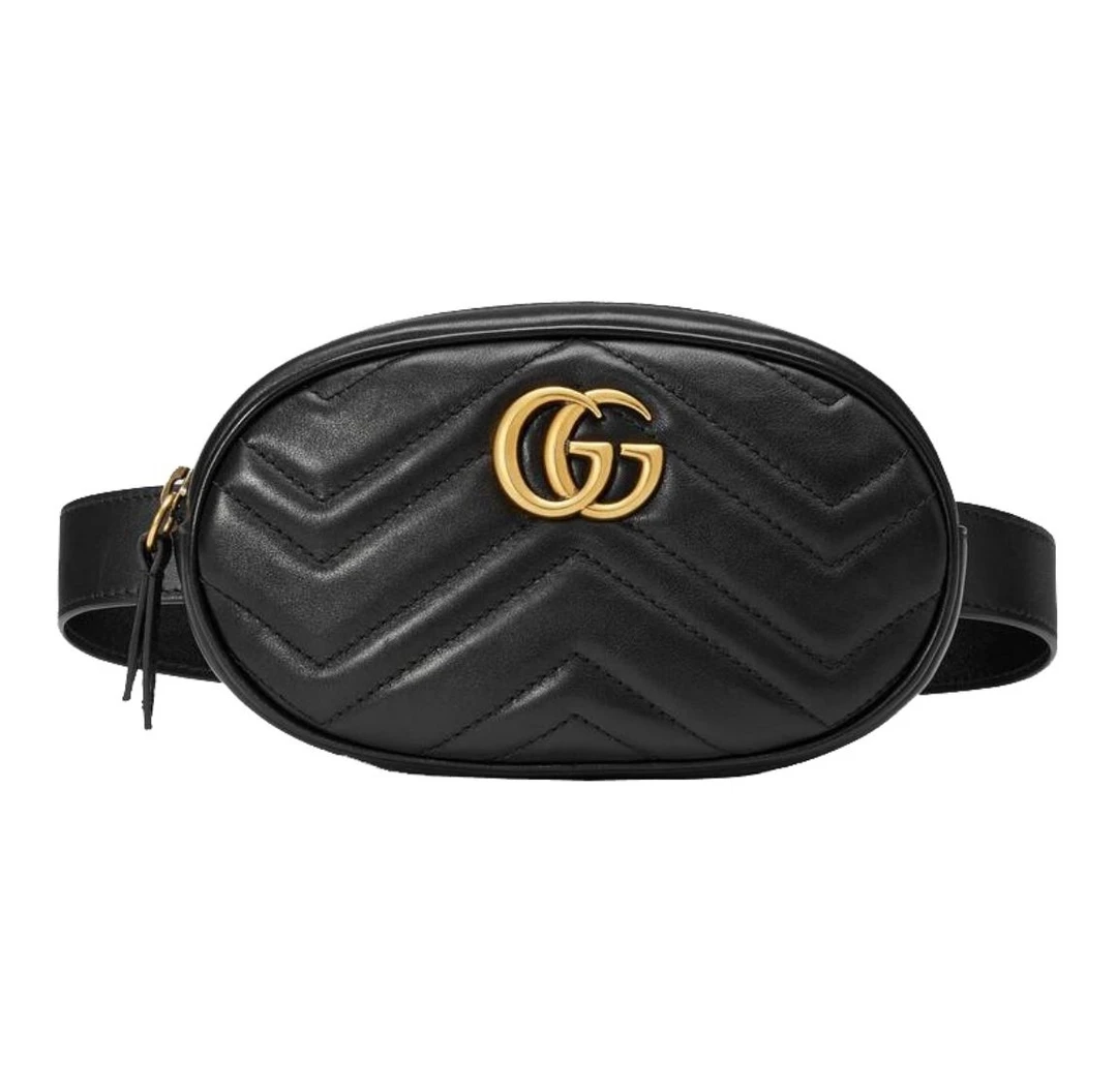 95新 GUCCI/古驰 茉上/古驰黑金腰包