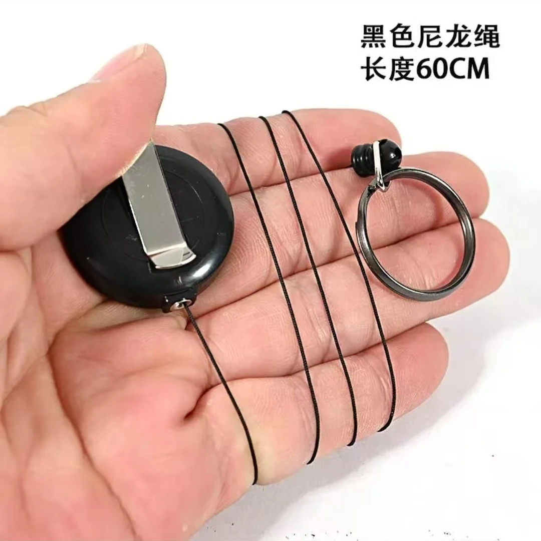 新款旋转飞扇道具自动回弹可伸缩钥匙扣迷你便携绳易拉扣挂扣