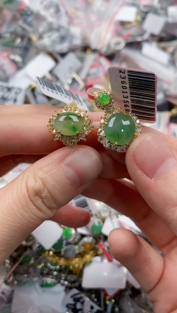 银S925镶嵌戒指翡翠111----10