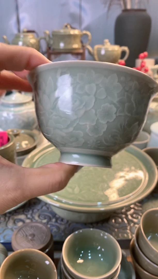 耀州窑瑕疵处理百花【身子】一个 底款混发