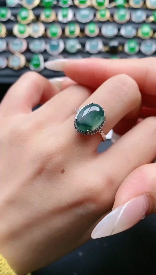 【闪购商品】翡翠戒指银S925镶嵌1111111