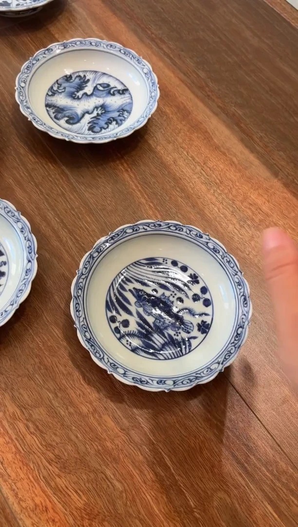 闪购青花鱼藻壶承