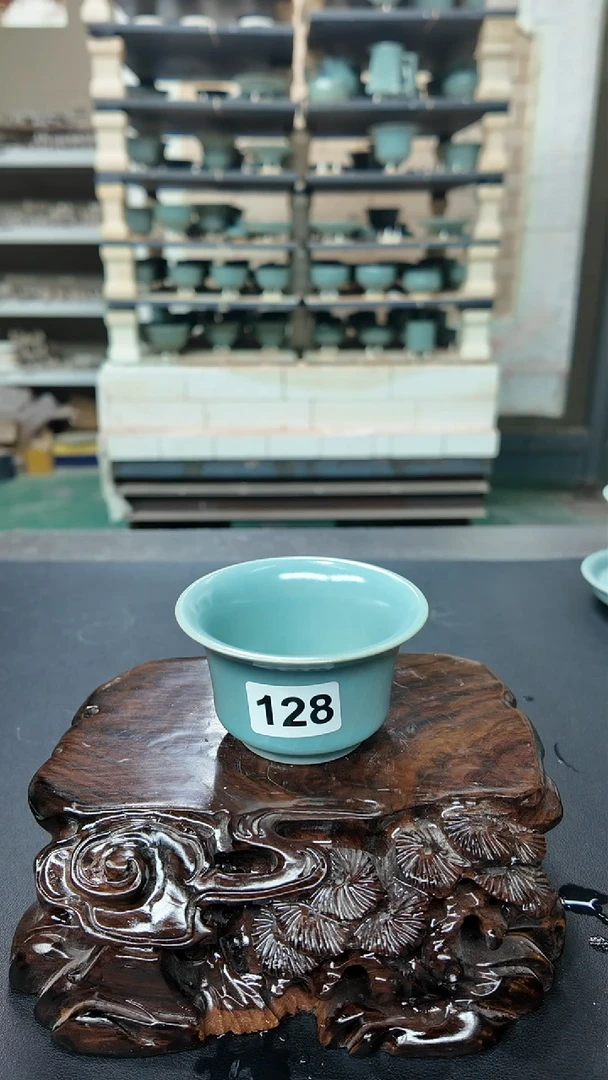 杯子瓷天熙汝瓷仿古釉马蹄杯微瑕128