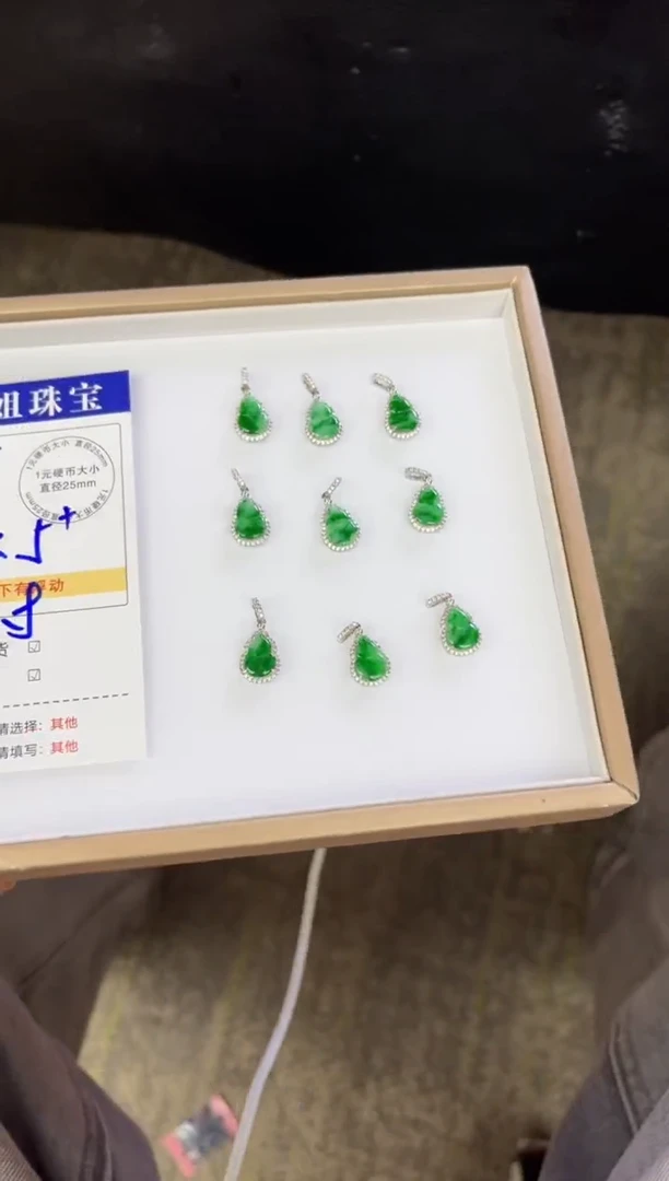 颈饰银S925镶嵌翡翠A165 多样性发一件/