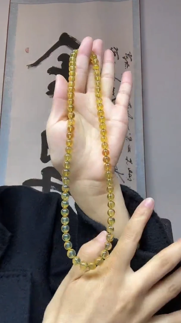 琥珀项链未镶嵌金蓝珀卡7