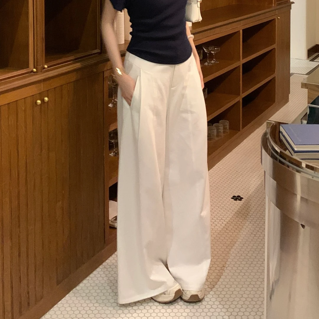 【芝士Cheese】漫行布尔顿 夏季小众设计款有口袋百搭直筒阔腿长裤