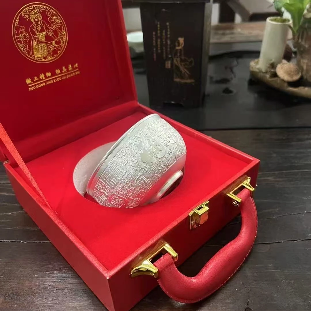 推荐 精美银碗礼盒装