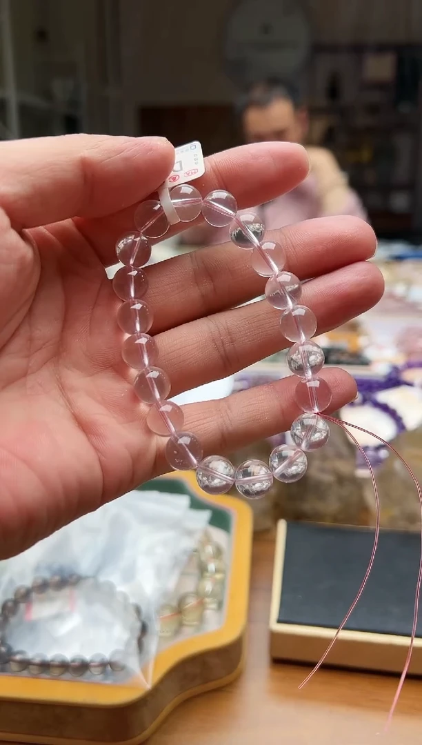 水晶手链未镶嵌d060星光粉晶手链 卡10