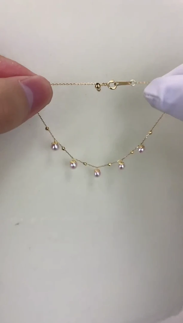 18K金镶嵌DA海水珍珠 GD078 4.5-5 手链