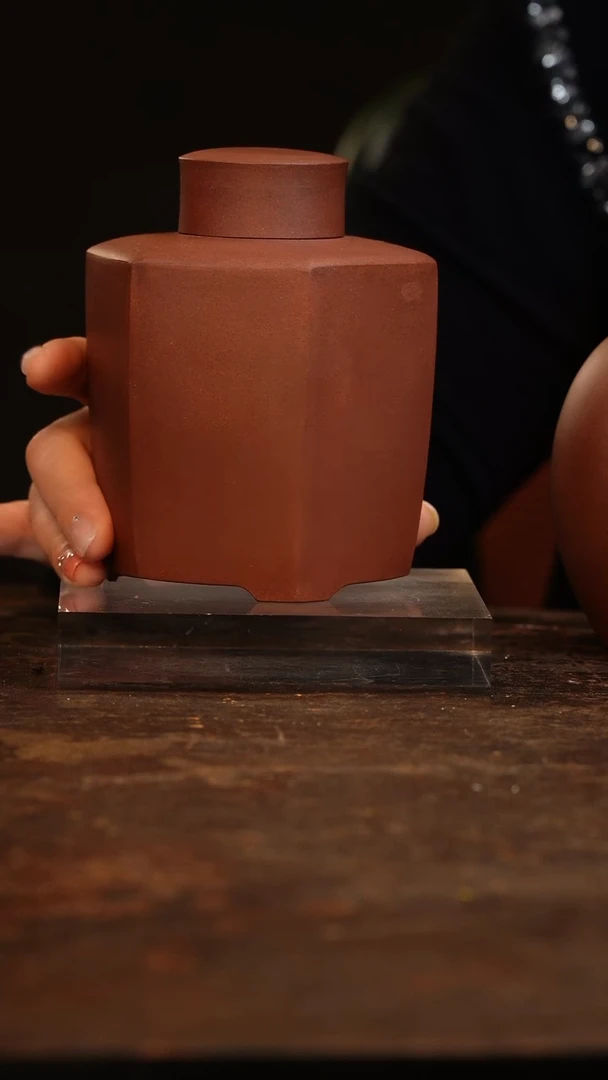 【闪购商品】紫砂茶壶石坞 六边茶叶罐