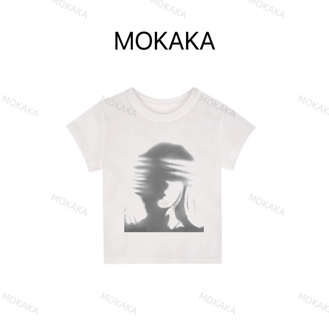 【艺术画廊】夏季时髦小姨风印花T恤薄款天丝冰感减龄显瘦短袖T恤