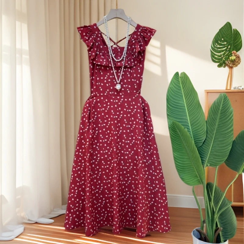 2025夏季新款时尚洋气碎花大码连衣裙胖MM百搭收腰显瘦甜美裙子