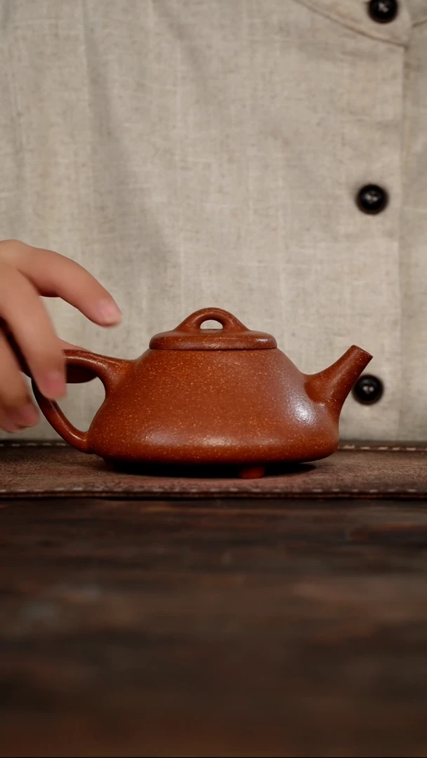 茶杯紫砂非遗茶器-降坡石瓢（半手）