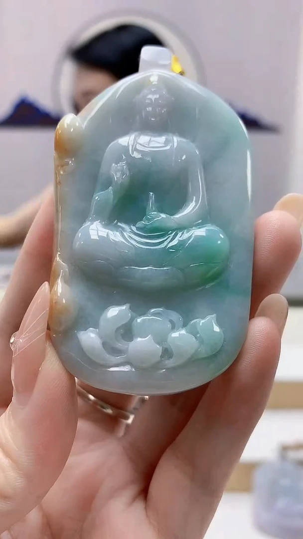 未镶嵌定制翡翠5155DD-毛货挂件38