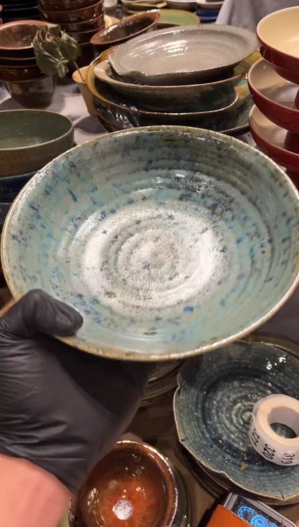 【闪购商品】瓷片345   粗陶绿菜盘1个